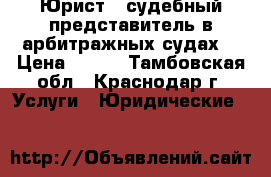 Юрист – судебный представитель в арбитражных судах. › Цена ­ 888 - Тамбовская обл., Краснодар г. Услуги » Юридические   